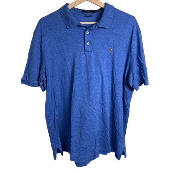 Polo Ralph Lauren Classic Fit Size Large Blue Short Sleeve Side - Picture 1 of 5